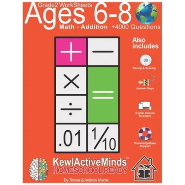 Grade 2 Worksheets - Math Addition, HomeSchool Ready +4000 Questions: Includes Timing & Scoring, Answer Keys, Knowledgebase Support