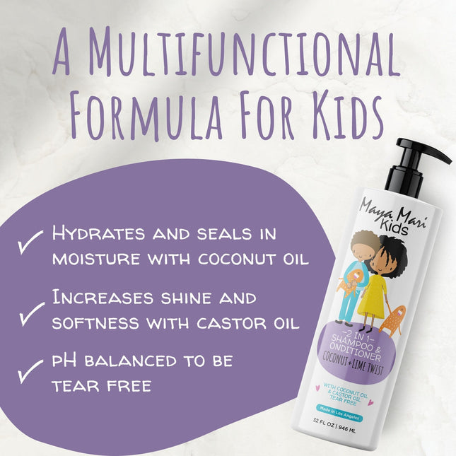 Maya Mari Kids 2in1 Shampoo + Conditioner with Tear-Free Formula and Bonus Hair Gel - Perfect for Kids Daily Hair Care Routines for Both Boys and Girls by  Los Angeles Brands