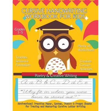 Cursive Handwriting Workbook for Kids: Motivational Practice Paper, Quotes, Poetry & Prompt Sheets for Tracing and Mastering Cursive Letter Writing: G