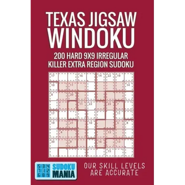 Texas Jigsaw Windoku: 200 Hard 9x9 Irregular Killer Extra Region Sudoku