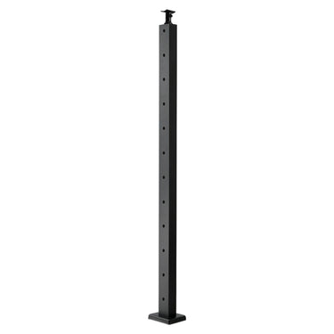 Cable Railing Post, 42x1x2 Inch Level Deck Stair Posts, 1-Pack Stainless Steel Cable Handrail Post, Pre-Drilled Pickets with Mounting Bracket Stair Railing Kit, Black, 1JZLGZXHS1063GGTD001V0