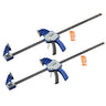 Bar Clamps for Woodworking 2-Pack 24 inch One-Handed Clamp/Spreader 340 lbs Load