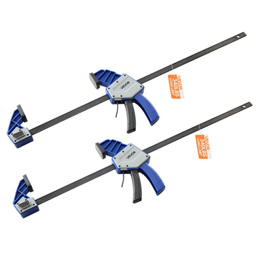 Bar Clamps for Woodworking 2-Pack 24 inch One-Handed Clamp/Spreader 340 lbs Load