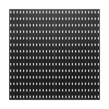 Pegboard Combination Kit 11 x 11" Plastic Pegboard 4 Panels Wall Organizer Black