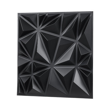 3D Wall Panels 33-Pack 11.81 x 11.81'' PVC 32 Sq.Ft Coverage Diamond Matte Black