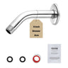 Shower Head Arm with Flange 6 Inches Wall Mounted Stainless Steel Chrome Finish