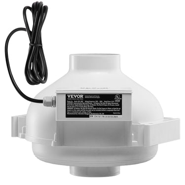 4" to 4.5" Radon Mitigation Fan System Quiet 260 CFM Inline Duct Fan Waterproof