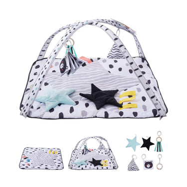 Baby Play Gym Mat Tummy Time Activity Mat with 6 Sensory Toys 34.4" x 34.4"