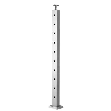 Cable Railing Post Level Deck Stair Post 36 x 0.98 x 1.97" Cable Handrail Post Stainless Steel Wire Drawing Deck Railing Pre-Drilled Pickets with Mounting Bracket Stair Railing Kit Silver