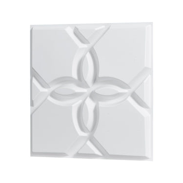 3D Wall Panels 33-Pack 11.81 x 11.81'' PVC 32 Sq.Ft Coverage Floral Matte White
