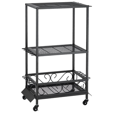 10 Pole Fishing Rod Holder Fishing Rack Cart Organizer with Wheels for Garage