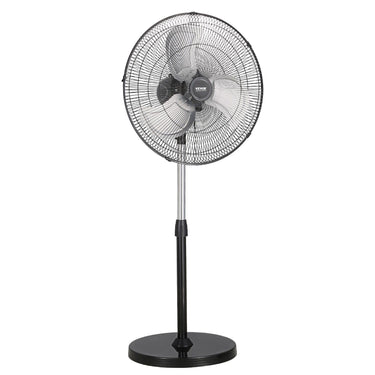 20" Industrial Pedestal Fan 3-Speed Oscillating Fan with Adjustable Height