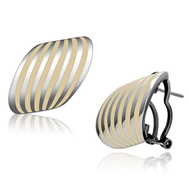 TK910 - High polished (no plating) Stainless Steel Earrings with Epoxy in Orange