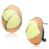 TK899 - High polished (no plating) Stainless Steel Earrings with Epoxy in Multi Color