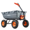 Dump Cart, Poly Garden Dump Cart with Easy to Assemble Steel Frame, Dump Wagon with 2-in-1 Convertible Handle, 6.48 cu.ft Utility Wheelbarrow 1200 lbs Capacity, 13 inch Tires