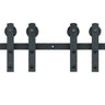 8FT Sliding Barn Door Hardware Kit, 330LBS Heavy Duty Barn Door Track Kit for Double Doors, Fit 3.7-4.3FT Total Wide and 1.3"-1.8" Thick 2 Door Panel, with Smooth & Silent Pulley (I Shape)