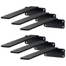Shelf Bracket, 10'L x 4'W x 1.6'H, 6 Pcs Heavy Duty Floating Shelf Brackets, Brackets for Shelves, 5mm Thick Matte Black L Shelf Bracket,Steel Shelving Brackets with 160 lbs Load Capacity