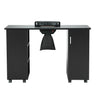 Manicure Table, Nail Table Station with Electric Dust Collector, Moveable Nail Tech Desk with 8 Wheels (4 Lockable), 3 Dust Bag & Wrist Rest, MDF Nail Art Workstation for Spa Beauty Salon, Black