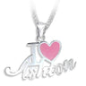 OT201 - High-Polished Brass Chain Pendant with Epoxy in Light Rose
