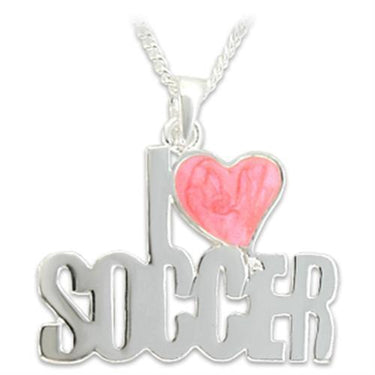 OT016 - Silver Brass Pendant with Epoxy in Rose