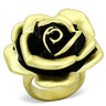 LOA930 - Matte Gold Brass Ring with Epoxy in Jet