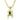 LOA1358 - Gold Brass Chain Pendant with AAA Grade CZ in Emerald