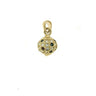 LOA393 - Gold Brass Pendant with Top Grade Crystal in Multi Color