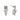 LOAS782 - Reverse Two-Tone 925 Sterling Silver Earrings with AAA Grade CZ in Clear