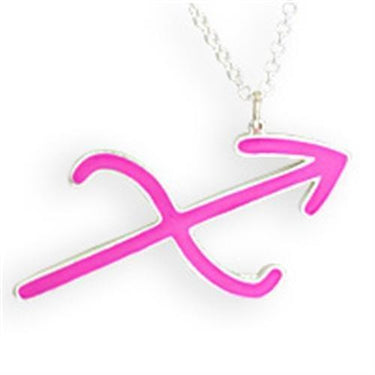 SNK11PINK - Silver Brass Chain Pendant with Epoxy in Rose