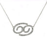 SNK12 - Silver Brass Chain Pendant with Top Grade Crystal in Clear