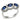 3W172 - Rhodium Brass Ring with Synthetic Synthetic Glass in Montana