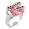 37623 - Antique Tone 925 Sterling Silver Ring with AAA Grade CZ in Rose