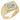 2W039 - Gold+Rhodium Brass Ring with Top Grade Crystal in Clear