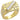 2W050 - Gold+Rhodium Brass Ring with AAA Grade CZ in Clear