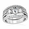 1W162 - Rhodium Brass Ring with AAA Grade CZ in Clear