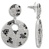 1W122 - Imitation Rhodium Brass Earrings with AAA Grade CZ in Black Diamond
