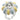 0W308 - Rhodium Brass Ring with AAA Grade CZ in Clear