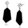 TK2382 - High polished (no plating) Stainless Steel Earrings with AAA Grade CZ in Clear