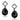 TK2384 - IP Black(Ion Plating) Stainless Steel Earrings with Synthetic Onyx in Multi Color