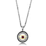 TK2527 - Two-Tone IP Gold (Ion Plating) Stainless Steel Chain Pendant with Top Grade Crystal in Garnet