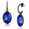TK2538 - IP Black(Ion Plating) Stainless Steel Earrings with Top Grade Crystal in Sapphire