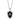 TK2522 - High polished (no plating) Stainless Steel Chain Pendant with Epoxy in Jet