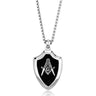 TK2522 - High polished (no plating) Stainless Steel Chain Pendant with Epoxy in Jet