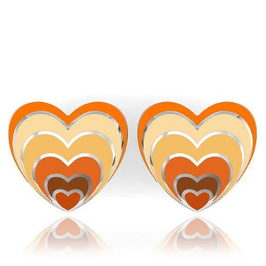 TK234 - High polished (no plating) Stainless Steel Earrings with No Stone