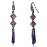 TK2712 - IP Light Black (IP Gun) Stainless Steel Earrings with AAA Grade CZ in Amethyst