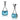 TK2713 - IP Light Black (IP Gun) Stainless Steel Earrings with Top Grade Crystal in Sea Blue