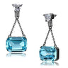 TK2713 - IP Light Black (IP Gun) Stainless Steel Earrings with Top Grade Crystal in Sea Blue