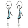 TK2721 - IP Light Black (IP Gun) Stainless Steel Earrings with Synthetic Pearl in White