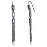 TK2722 - IP Light Black (IP Gun) Stainless Steel Earrings with Top Grade Crystal in Tanzanite