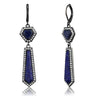 TK2723 - IP Light Black (IP Gun) Stainless Steel Earrings with Precious Stone Lapis in Montana